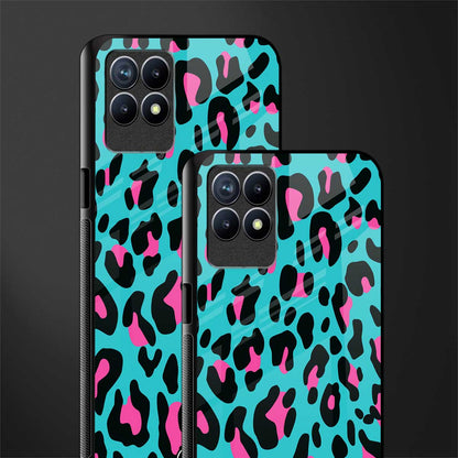 blue leopard fur glass case for realme 8i image-2