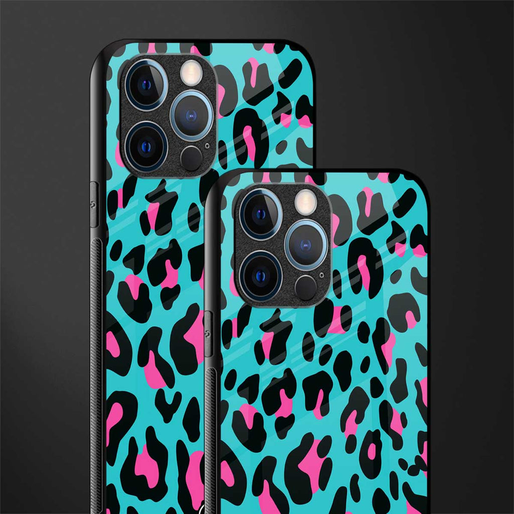 blue leopard fur glass case for iphone 12 pro image-2