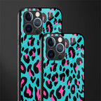 blue leopard fur glass case for iphone 12 pro image-2