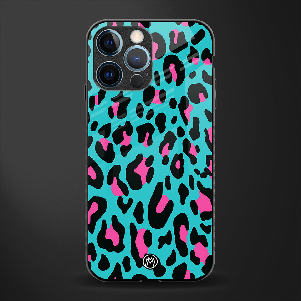 blue leopard fur glass case for iphone 12 pro image