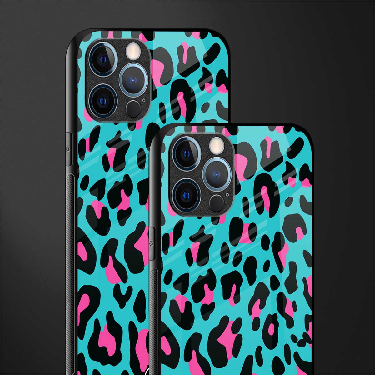 blue leopard fur glass case for iphone 12 pro max image-2