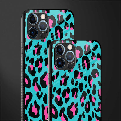 blue leopard fur glass case for iphone 12 pro max image-2