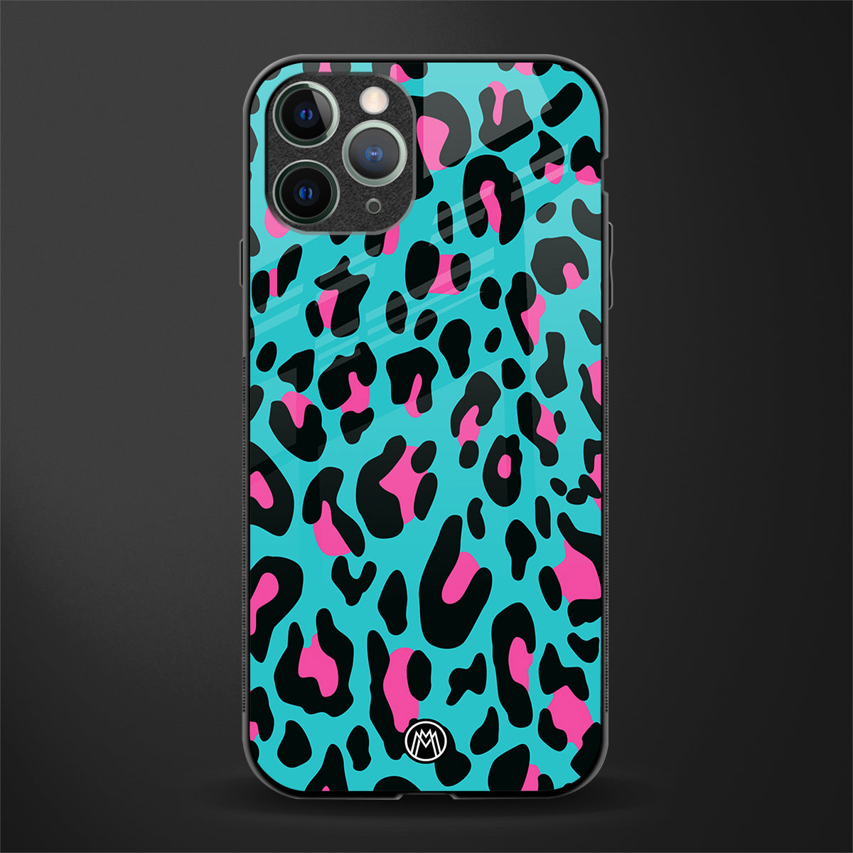 blue leopard fur glass case for iphone 11 pro max image