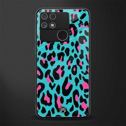 blue leopard fur back phone cover | glass case for realme narzo 50a