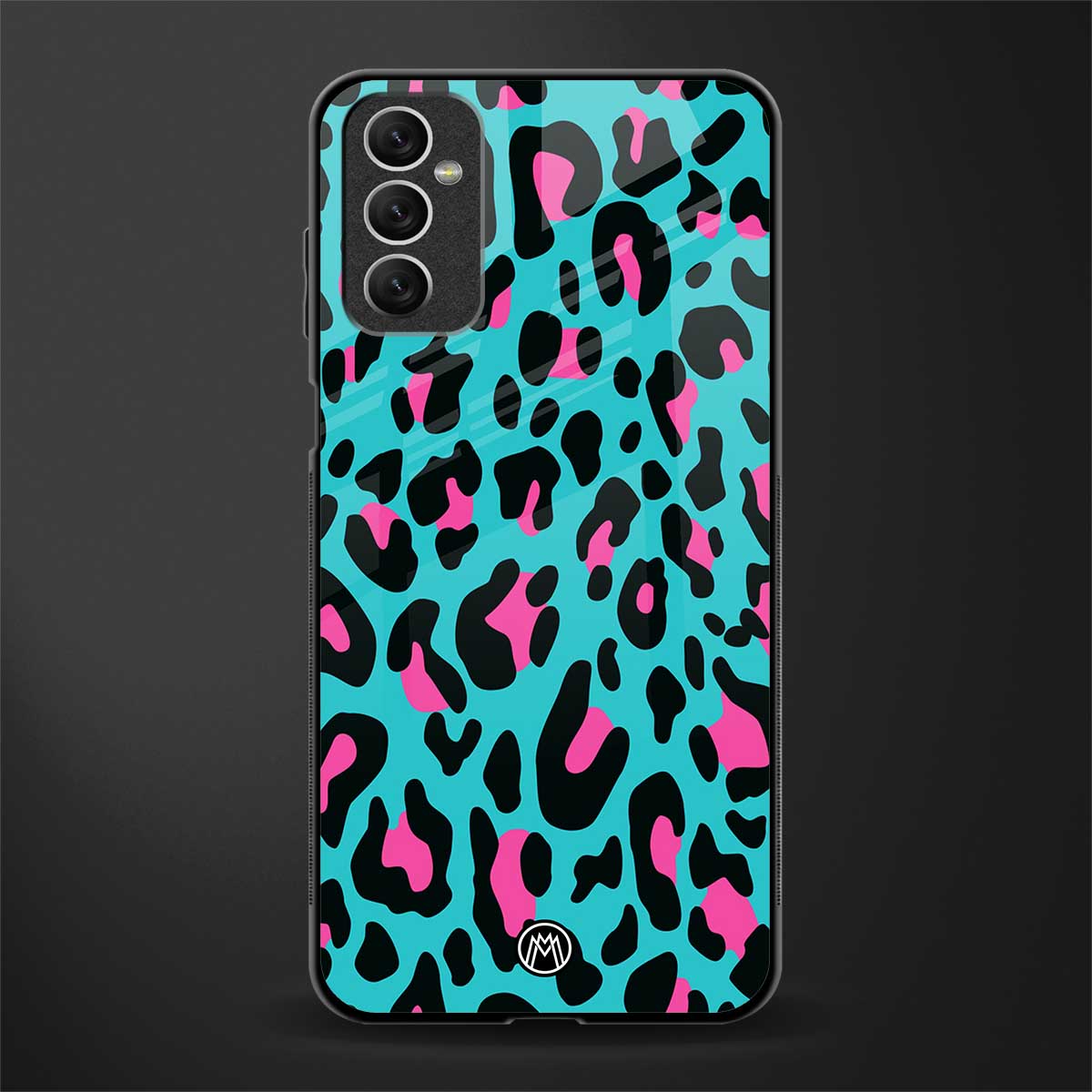 blue leopard fur glass case for samsung galaxy m52 5g image