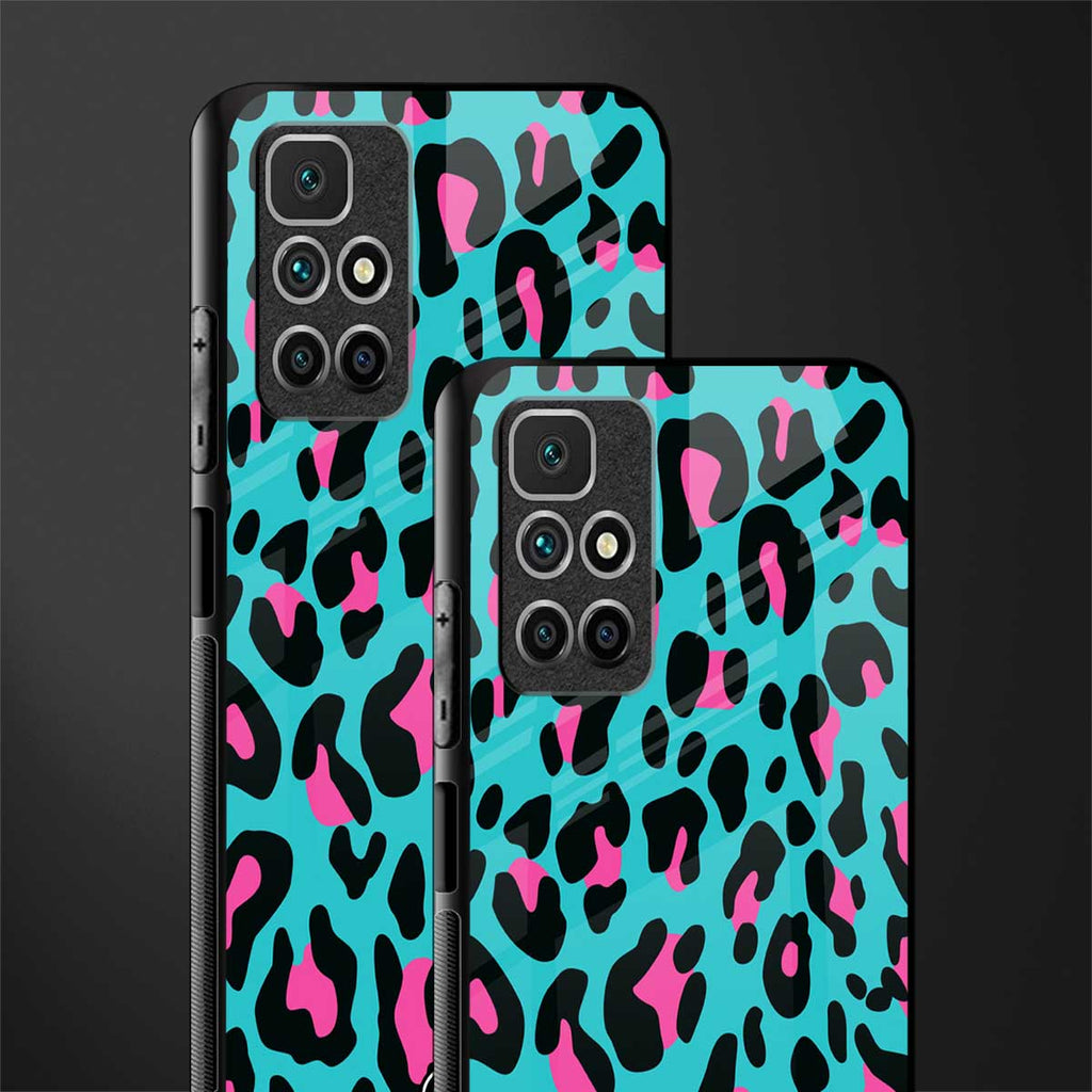 blue leopard fur glass case for redmi 10 prime image-2