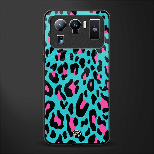 blue leopard fur glass case for mi 11 ultra 5g image