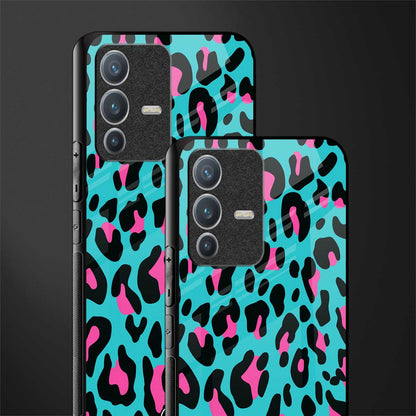 blue leopard fur glass case for vivo v23 pro 5g image-2