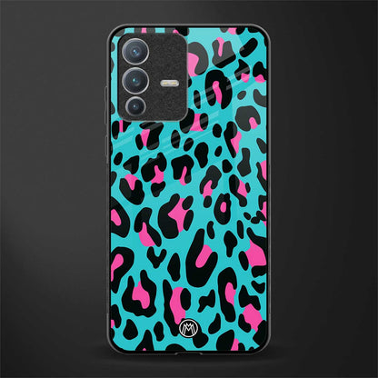 blue leopard fur glass case for vivo v23 pro 5g image