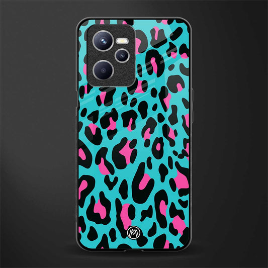 blue leopard fur glass case for realme c35 image