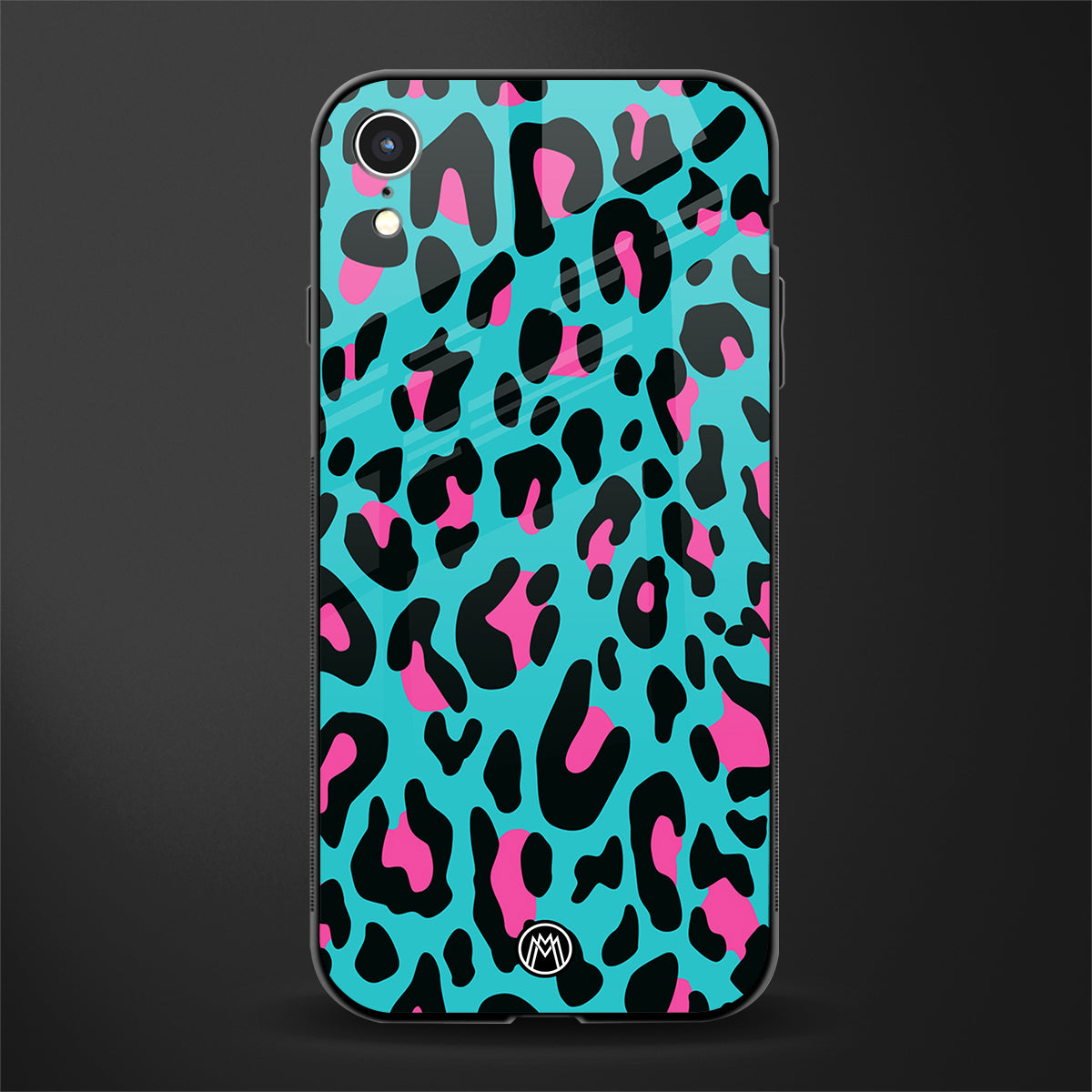 blue leopard fur glass case for iphone xr image