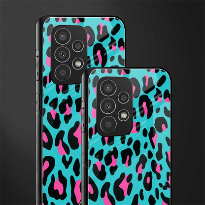 blue leopard fur back phone cover | glass case for samsung galaxy a23
