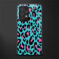 blue leopard fur back phone cover | glass case for samsung galaxy a53 5g