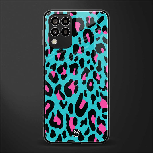 blue leopard fur back phone cover | glass case for samsung galaxy m33 5g