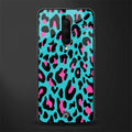 blue leopard fur glass case for oneplus 7 pro image