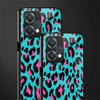 blue leopard fur back phone cover | glass case for oneplus nord ce 2 lite 5g