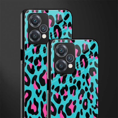 blue leopard fur back phone cover | glass case for oneplus nord ce 2 lite 5g