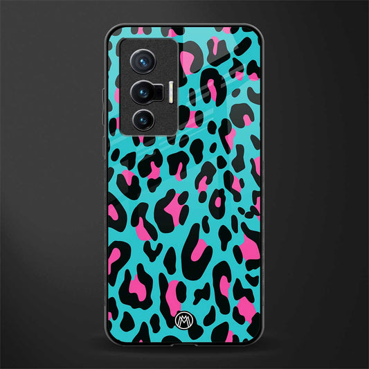 blue leopard fur glass case for vivo x70 image
