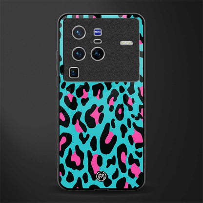 blue leopard fur glass case for vivo x80 pro 5g image