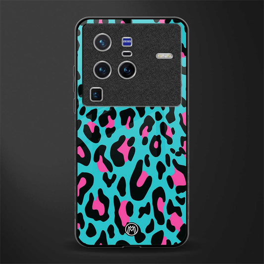 blue leopard fur glass case for vivo x80 pro 5g image