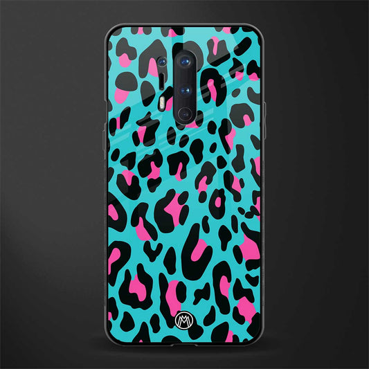 blue leopard fur glass case for oneplus 8 pro image