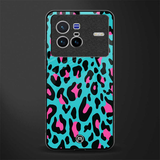 blue leopard fur glass case for vivo x80 image