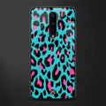 blue leopard fur glass case for oneplus 8 image