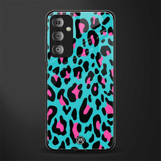 blue leopard fur back phone cover | glass case for samsung galaxy f23 5g