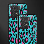 blue leopard fur back phone cover | glass case for samsung galaxy a33 5g