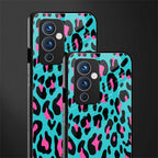 blue leopard fur back phone cover | glass case for oneplus 9