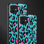 blue leopard fur back phone cover | glass case for samsung galaxy a04