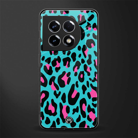 blue leopard fur back phone cover | glass case for oneplus 11