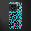 blue leopard fur back phone cover | glass case for oneplus 11r