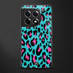 blue leopard fur back phone cover | glass case for oneplus 11r