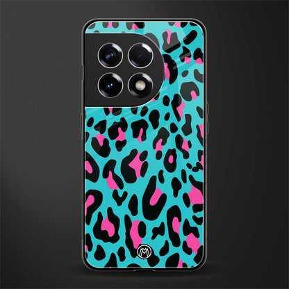 blue leopard fur back phone cover | glass case for oneplus 11r