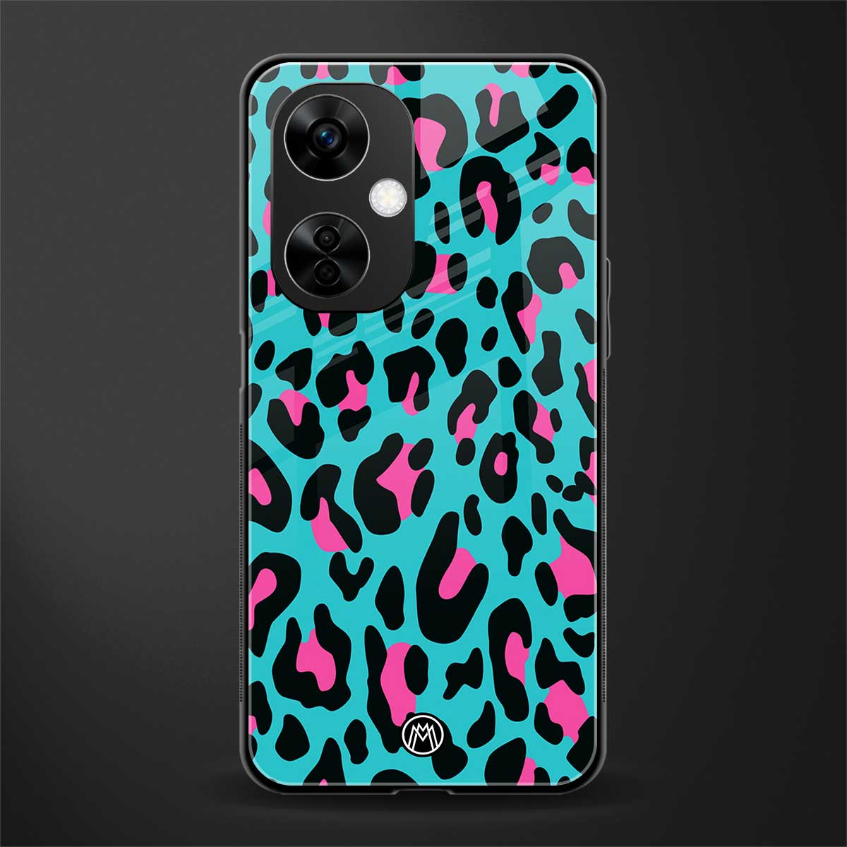 blue leopard fur back phone cover | glass case for oneplus nord ce 3 lite