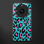 blue leopard fur back phone cover | glass case for realme 11 pro 5g