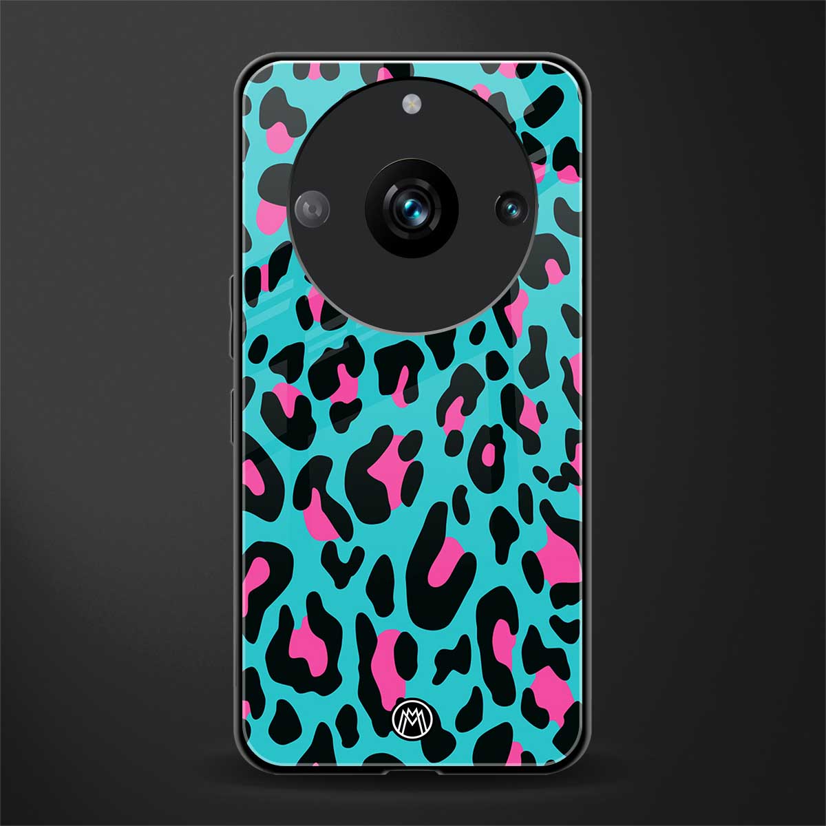 blue leopard fur back phone cover | glass case for realme 11 pro 5g