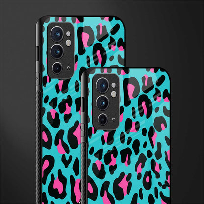 blue leopard fur glass case for oneplus 9rt image-2