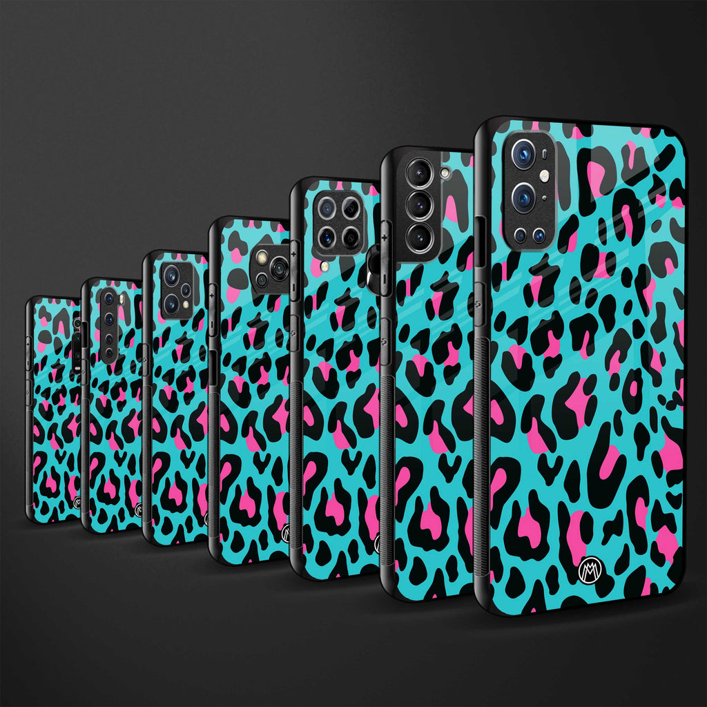 blue leopard fur glass case for oppo a54 image-3