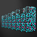 blue leopard fur glass case for oppo a54 image-3