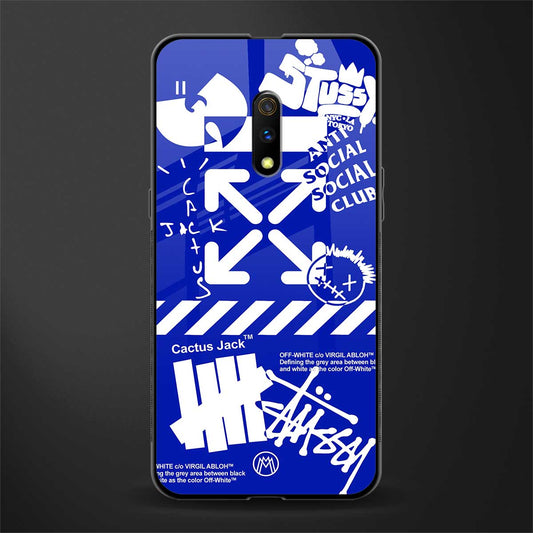 blue travis scott x anti social social club glass case for oppo k3 image