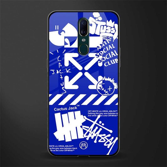 blue travis scott x anti social social club glass case for oppo f11 image