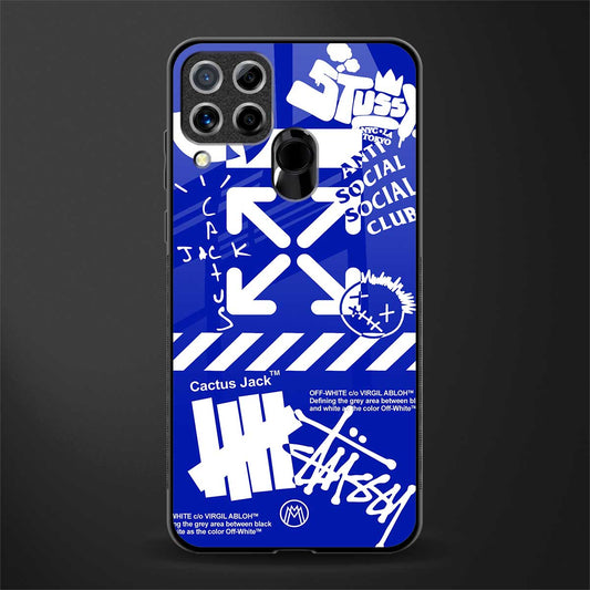 blue travis scott x anti social social club glass case for realme c15 image