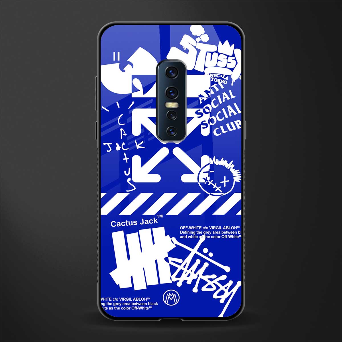 blue travis scott x anti social social club glass case for vivo v17 pro image