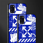 blue travis scott x anti social social club glass case for samsung galaxy a31 image-2