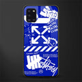 blue travis scott x anti social social club glass case for samsung galaxy a31 image