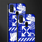 blue travis scott x anti social social club glass case for samsung galaxy m21 image-2