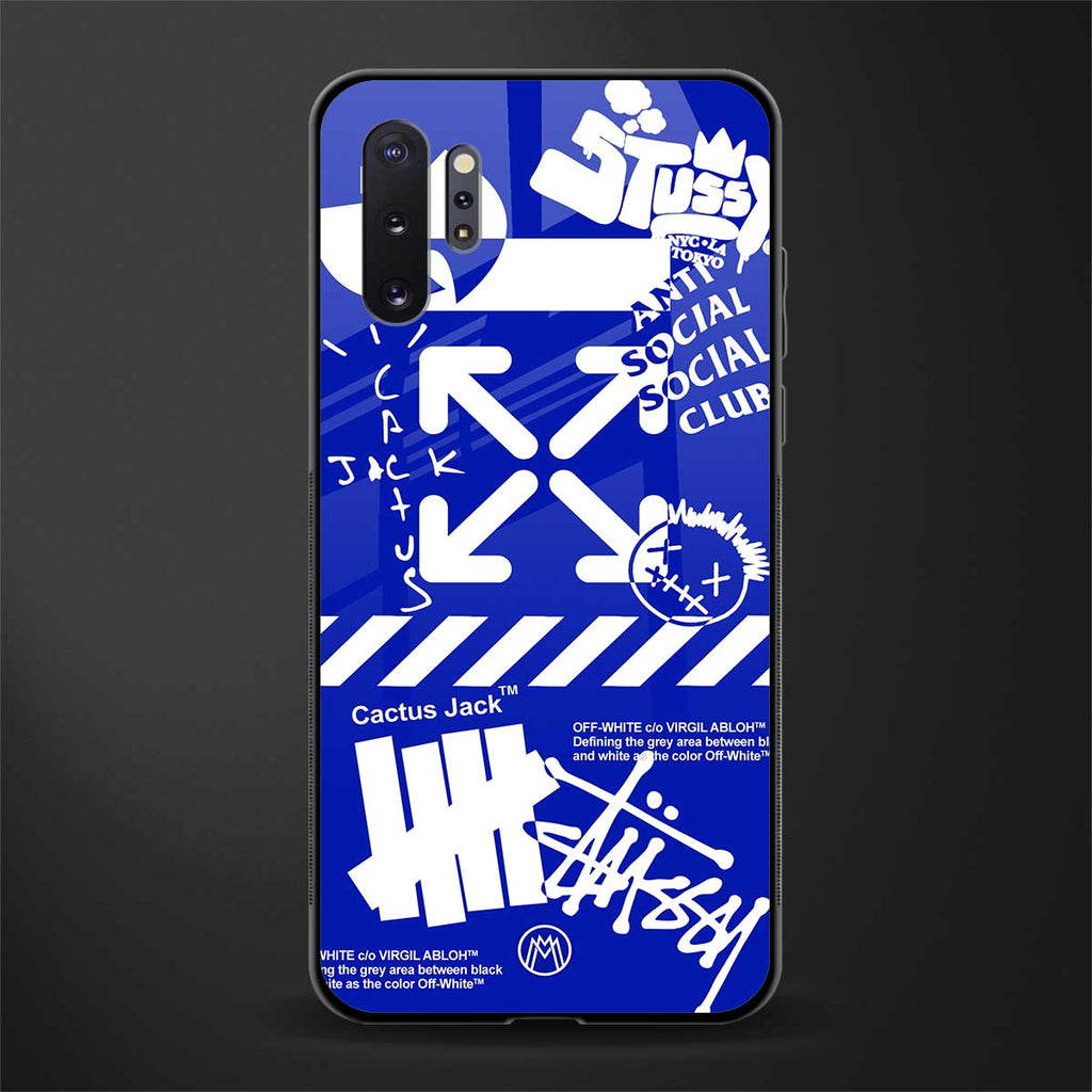 blue travis scott x anti social social club glass case for samsung galaxy note 10 plus image