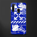 blue travis scott x anti social social club glass case for redmi note 8 image